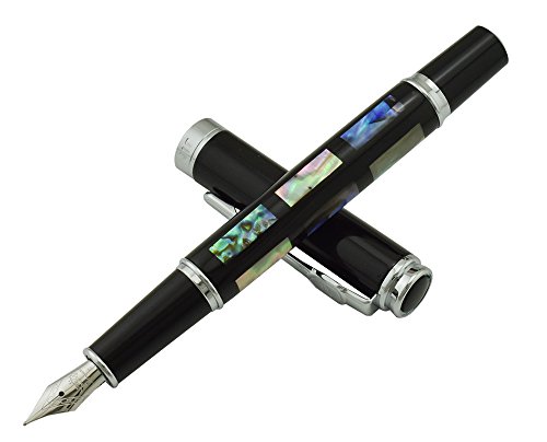 Jinhao 8802 Füllfederhalter mit Tintennach Füllkonverter Stifttasche, Tiefes Meer Muschel Meereshülle Executive Writing Signature Kalligraphie-Stifte-Set für Universal-Patrone von Lanxivi