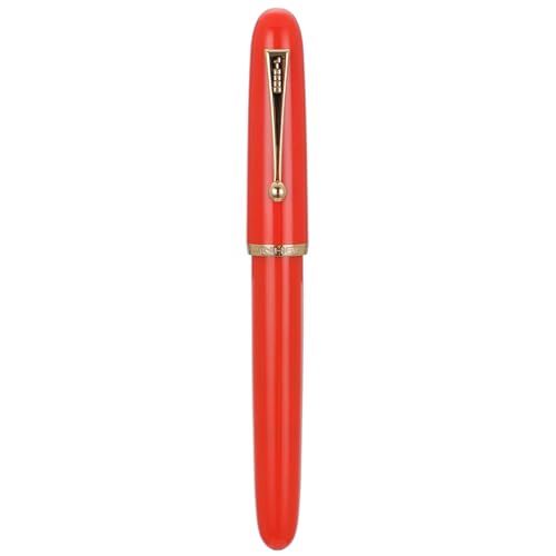 Jinhao 9016 Füllfederhalter, feine Spitze, Dadao-Serie, rote Acryl-Herzschlagfeder mit großem Konverter zum Schreiben, Unterschreiben und Kalligraphie Jinhao 9016 Füllfederhalter, feine Spitze, Dadao-Serie, rote Acryl-Herzschlagfeder mit großem Konverter zum Schreiben, Unterschreiben und Kalligraphie von Lanxivi