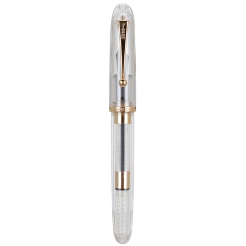 Jinhao 9016 Füllfederhalter Medium Heartbeat Point, Dadao Serie Clear Acryl mit großem Konverter zum Schreiben von Lanxivi