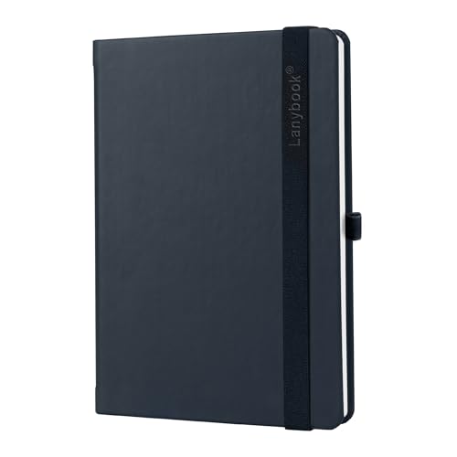 Lanybook Nature | Notizbuch aus Apfelleder | A5 | blau | punktiert | mit praktischem Verschlussband und Stiftschlaufe | 192 Seiten von Lanybook