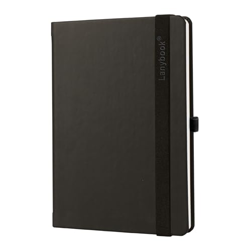 Lanybook Nature | Notizbuch aus Apfelleder | A5 | schwarz | punktiert | mit praktischem Verschlussband und Stiftschlaufe | 192 Seiten von Lanybook