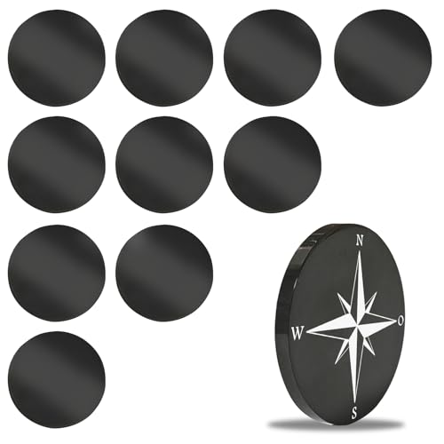10 Stück 32 mm 304 Edelstahl Rohlinge Münzrohlinge Tags Heavy Duty 3 mm dick für Lasergravur und Stempeln (Schwarz, 3,2 cm) von Laozai