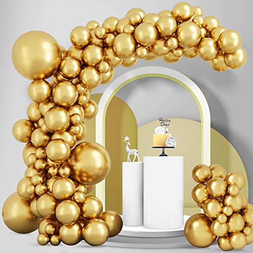 Larber 100 Stück Gold Luftballons Girlande Kit, Luftballons Geburtstag Hochzeit Gold Ballon Girlande Bogen aus Extra Dickem Metallic für Geburtstag Hochzeit Weihnachten Goldthema Party Deko Larber 100 Stück Gold Luftballons Girlande Kit, Luftballons Geburtstag Hochzeit Gold Ballon Girlande Bogen aus Extra Dickem Metallic für Geburtstag Hochzeit Weihnachten Goldthema Party Deko von Larber