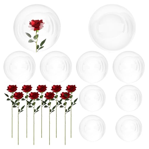 Larber 10pcs Bobo Klar Luftballons with Rose, 2 Größen Klare Runde Ballons Transparente luftballon zum Befüllen für Valentinstag Dekoration, Parteien, Hochzeiten, Geburtstage und Jubiläumsfeiern Dek Larber 10pcs Bobo Klar Luftballons with Rose, 2 Größen Klare Runde Ballons Transparente luftballon zum Befüllen für Valentinstag Dekoration, Parteien, Hochzeiten, Geburtstage und Jubiläumsfeiern Dek von Larber