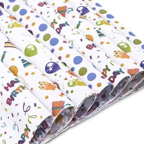 Larcenciel Seidenpapier, 60 Blatt Geburtstag Seidenpapier Verpackungsmaterial zum Basteln, Bunt Geschenkpapier mit Niedlich Muster, Füllmaterial Geschenk für Geburtstag Babyparty Hochzeit, 50x35CM Larcenciel Seidenpapier, 60 Blatt Geburtstag Seidenpapier Verpackungsmaterial zum Basteln, Bunt Geschenkpapier mit Niedlich Muster, Füllmaterial Geschenk für Geburtstag Babyparty Hochzeit, 50x35CM von Larcenciel