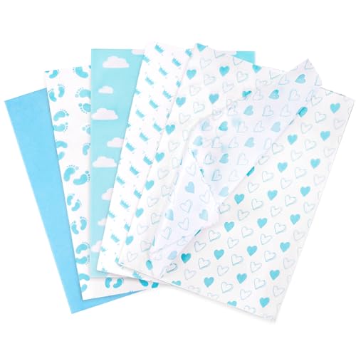 Larcenciel Seidenpapier 50 Blatt, Baby-Fußabdrücke Seidenpapier Blau zum Geschenktüten und Geschenkverpackung, Exquisites Baby-Jungen-Design Geschenkpapier für Taufen, Geburtstage, Jubiläen, 50x35cm Larcenciel Seidenpapier 50 Blatt, Baby-Fußabdrücke Seidenpapier Blau zum Geschenktüten und Geschenkverpackung, Exquisites Baby-Jungen-Design Geschenkpapier für Taufen, Geburtstage, Jubiläen, 50x35cm von Larcenciel