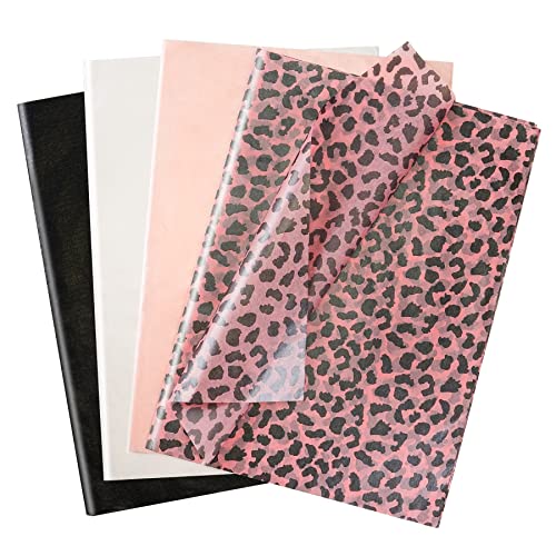 Larcenciel Seidenpapier 60 Blatt, Metallic Rosa Leopard Muster Seidenpapier für Verpacken, Glitzer Pastelle Geschenkpapier Geschenk Verpackungsmaterial für Geburtstag, Jahrestag, Hochzeit (35×50cm) von Larcenciel