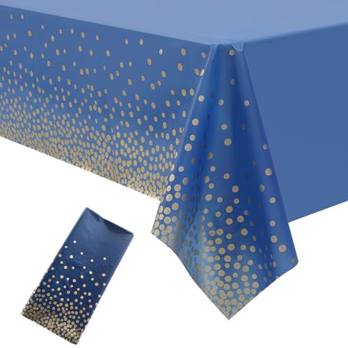 LaresDay Einweg Tischdecken Geburtstagsparty, wasserfeste Tischdecken rechteckig, Gold - Tischtuch für Feste, Hochzeit, Weihnachten (137 x 274 cm) (schwarz) von LaresDay