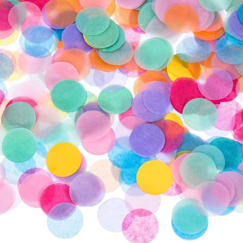 6000 Stück Bunt Konfetti, 2.5 cm Konfetti für Partydekoration Rund Papier Konfetti für Luftballons, Geschenkbox, Hochzeitskonfetti Baby Shower Deko von Larfraecy