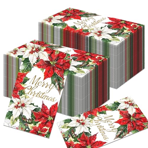 Weihnachten Party Servietten 40Stück Festliche Servietten mit Stechpalmen und roten Blumen,Rot Weihnachten Party Servietten Weihnachtsstern Einweg Papier Servietten für Neujahr,Weihnachten Weihnachten Party Servietten 40Stück Festliche Servietten mit Stechpalmen und roten Blumen,Rot Weihnachten Party Servietten Weihnachtsstern Einweg Papier Servietten für Neujahr,Weihnachten von Larfraecy