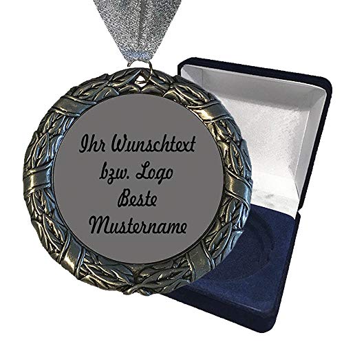 Larius Group Medaille Orden 25 Jahre zusammen BZW Wunschtext Silberhochzeit Jubilar Namenstag (mit Wunschtext UND Schachtel) von Larius Group