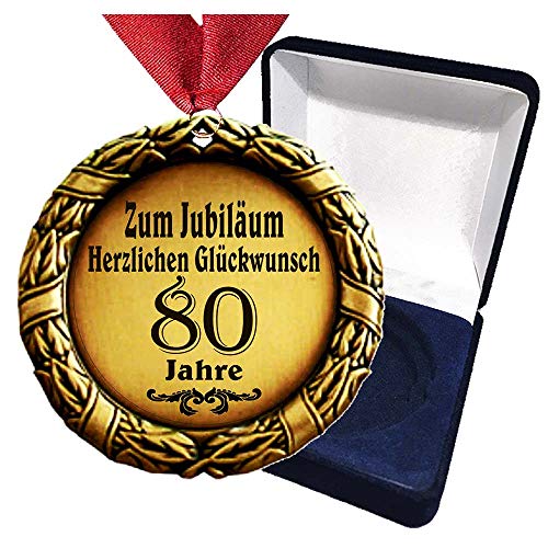 Larius Group Medaille Orden zum Jubiläum Geburtstag 80 Jahre Auszeichnung Ehrenorden zum Geburtstag Geschenk Jubilar Persönlichen Orden zum Geburtstag mit Schachtel von Larius Group