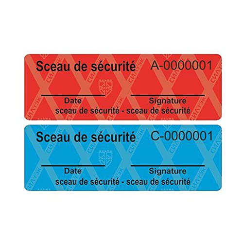 100 Stück Sicherheitsetiketten und Sicherheitssiegel, Void Sticker, einzigartige Seriennummern (Blau, 60 x 20 mm) von Larius
