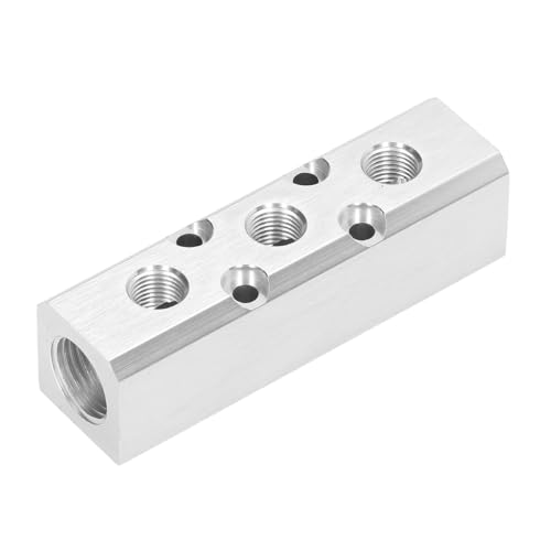 Laroal Luftquellen-Gasverteiler, geteilter Luftverteilerblock aus Aluminium, Druckluftverteiler, geeignet für Luftpumpen, Zylinder, Kompressoren Laroal Luftquellen-Gasverteiler, geteilter Luftverteilerblock aus Aluminium, Druckluftverteiler, geeignet für Luftpumpen, Zylinder, Kompressoren von Laroal