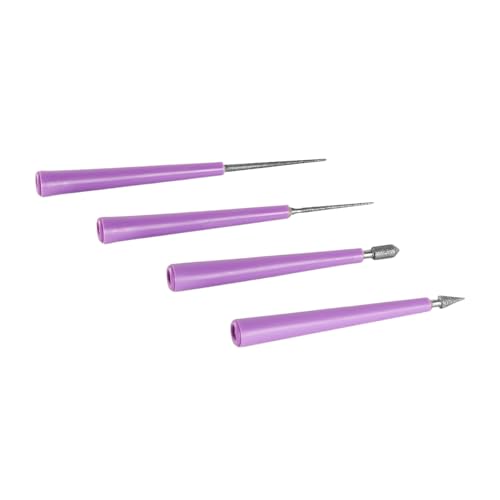 Laroal Perlenreibahle mit Diamantspitze, Perlenöffnergriff, Bastelreibahle, Lochvergrößerer, entfernt Grate, Perlenexpander für Glas, Kunststoff, Metall, Holzperlen (4 Packungen) von Laroal
