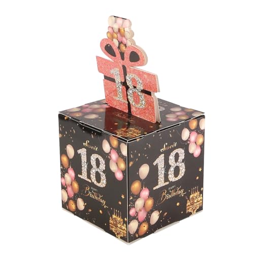 Laroal Überraschungs-Geburtstags-Geldgeschenkbox für Mädchen zum 18. Geburtstag, DIY-Geldpräsentationsbox mit herausziehbarer Karte und Geldhüllen von Laroal