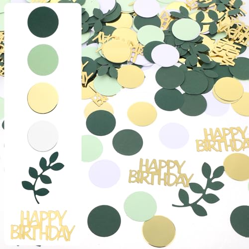 200 Stück "Happy Birthday"-Konfetti, salbeigrün Konfetti, grünes Gold, buntes Papier, Tischdekoration für Geburtstagsparty, Babyparty 200 Stück "Happy Birthday"-Konfetti, salbeigrün Konfetti, grünes Gold, buntes Papier, Tischdekoration für Geburtstagsparty, Babyparty von Larrel