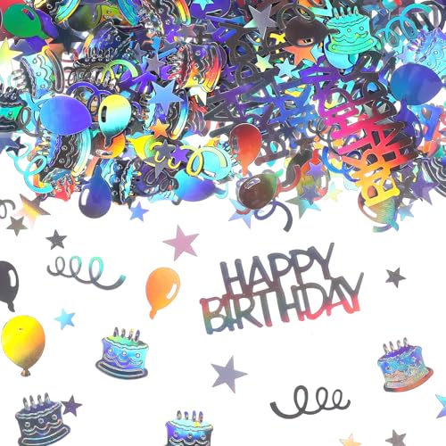 500 Stück Geburtstagskonfetti, Glitzer, Tischdekorationen für Tischballon, Band, Kuchendekoration, Party, Jahrestag, Hochzeit, Bastelbedarf (Silber) von Larrel