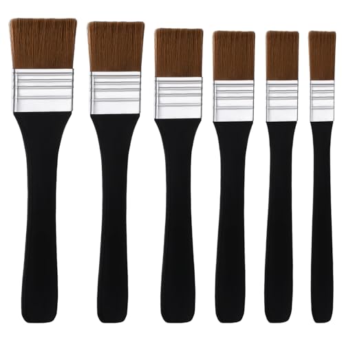 6 Stück Pinsel-Set für Acrylmalerei, Acryl-Flachpinsel, Ölmalpinsel, Pinsel mit 30 mm Borsten, Nylonpinsel für Aquarell und Gouache (20/25/30/35/40/45 mm) von Larrel