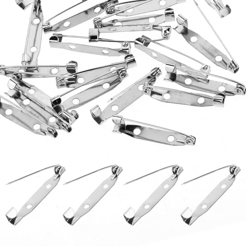 60 silberfarbene Stecknadeln, Broschennadeln, Sicherheitsverschluss, Brosche, 3,8 cm, sicherer Verschluss auf der Rückseite für Schmuckherstellung, Abzeichen, Basteln, Namensschilder, Korsagen 60 silberfarbene Stecknadeln, Broschennadeln, Sicherheitsverschluss, Brosche, 3,8 cm, sicherer Verschluss auf der Rückseite für Schmuckherstellung, Abzeichen, Basteln, Namensschilder, Korsagen von Larrel
