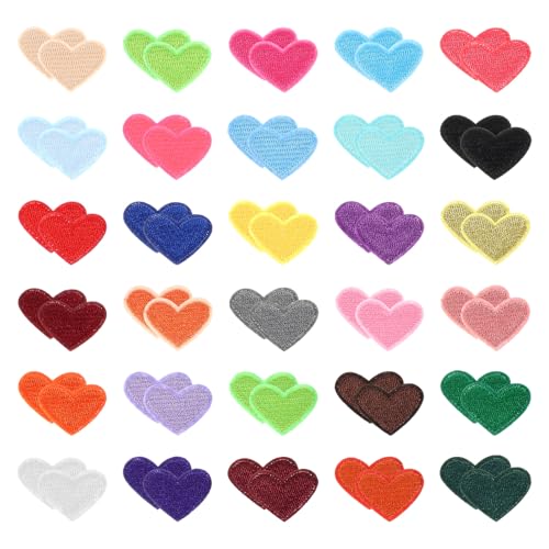 62 Stück bunte Herz-Aufnäher, 31 Farben, niedliche Herzapplikation, Stoffaufnäher, bestickt, für Mädchen, Kleidung, Hüte, Jeans, Rucksäcke, Schuhe, DIY-Reparatur-Dekoration 62 Stück bunte Herz-Aufnäher, 31 Farben, niedliche Herzapplikation, Stoffaufnäher, bestickt, für Mädchen, Kleidung, Hüte, Jeans, Rucksäcke, Schuhe, DIY-Reparatur-Dekoration von Larrel