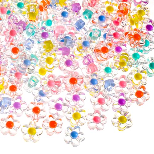 Acryl-Blumen-Perlen, transparente Blumenperlen für Schmuckherstellung, Pastellfarben, bunte Sortimente für selbstgemachte Zöpfe, Schmuckherstellung, Hochzeitsdekoration, 200 Stück Acryl-Blumen-Perlen, transparente Blumenperlen für Schmuckherstellung, Pastellfarben, bunte Sortimente für selbstgemachte Zöpfe, Schmuckherstellung, Hochzeitsdekoration, 200 Stück von Larrel