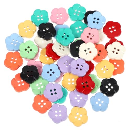 Blumenknöpfe, 50 Stück, bunte Knöpfe, 4 Löcher, Blumen, Nähknöpfe, dekorative Knöpfe, verschiedene bunte Schnallen zum Nähen, Basteln, Kleidung, Dekorationen Blumenknöpfe, 50 Stück, bunte Knöpfe, 4 Löcher, Blumen, Nähknöpfe, dekorative Knöpfe, verschiedene bunte Schnallen zum Nähen, Basteln, Kleidung, Dekorationen von Larrel