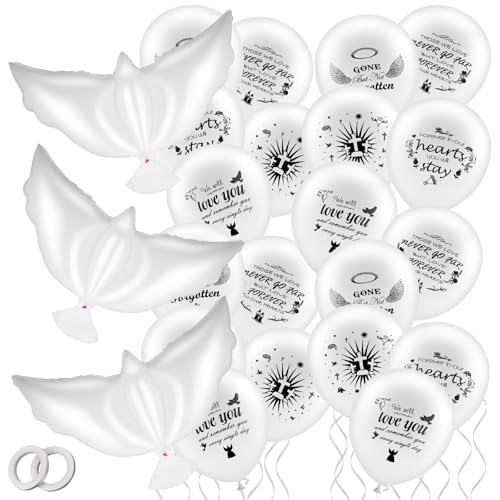 Gedenkballons, 23 Stück, weiße Beerdigungsballons, Erinnerung an die Himmelszeremonie, Trauerfeier, Jahrestag, Gedenkfeier, Geburtstag, 23 Stück Gedenkballons, 23 Stück, weiße Beerdigungsballons, Erinnerung an die Himmelszeremonie, Trauerfeier, Jahrestag, Gedenkfeier, Geburtstag, 23 Stück von Larrel