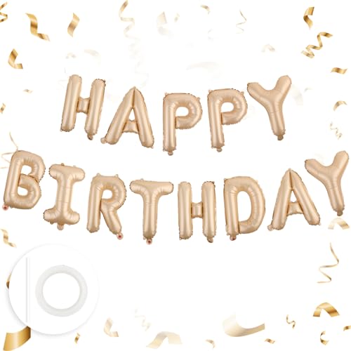 "Happy Birthday"-Ballon-Banner, 40,6 cm, karamellbraun, Aluminiumfolie, Buchstaben, Luftballons, Geburtstagsparty-Dekorationen, Zubehör für Frauen, Männer, Jungen, Mädchen, Geburtstag "Happy Birthday"-Ballon-Banner, 40,6 cm, karamellbraun, Aluminiumfolie, Buchstaben, Luftballons, Geburtstagsparty-Dekorationen, Zubehör für Frauen, Männer, Jungen, Mädchen, Geburtstag von Larrel