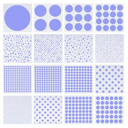 Kreisschablonen, verschiedene wiederverwendbare Punkte, Kreise, Malschablonen, waschbar, rund, geometrisches Muster, zum Zeichnen von Holz, Möbeln, Wänden, Sammelalben, Karten, Bastelarbeiten, 16 Kreisschablonen, verschiedene wiederverwendbare Punkte, Kreise, Malschablonen, waschbar, rund, geometrisches Muster, zum Zeichnen von Holz, Möbeln, Wänden, Sammelalben, Karten, Bastelarbeiten, 16 von Larrel