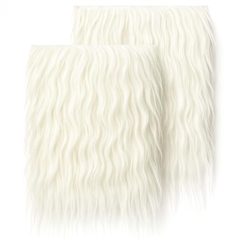 Larrel 2 Stück Kunstfell Stoff, 25 × 25 cm zotteliger Plüsch vorgeschnittene Weiß Pelz Fell Synthetisches Plüsch Patch Weihnachtsbastelfell für Heimwerkerbedarf Cosplay Kostüme Dekoration Zwergenbart Larrel 2 Stück Kunstfell Stoff, 25 × 25 cm zotteliger Plüsch vorgeschnittene Weiß Pelz Fell Synthetisches Plüsch Patch Weihnachtsbastelfell für Heimwerkerbedarf Cosplay Kostüme Dekoration Zwergenbart von Larrel