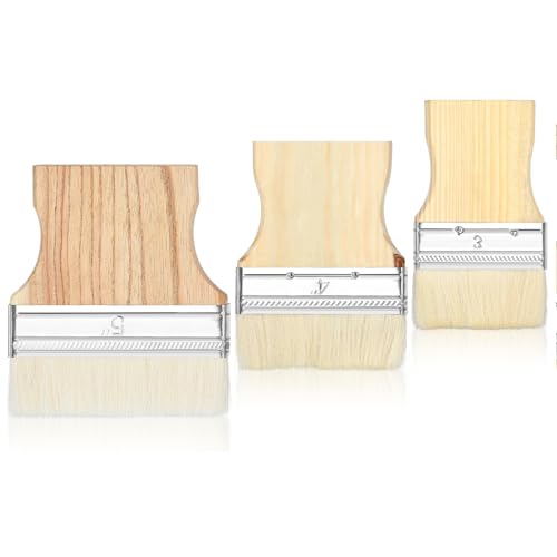 Larrel 3 Stück Paddle Flächenpinsel, Flachpinsel Holzgriff Weiche Pinsel Wollpinsel 3/4/5 Zoll Pinsel mit Pappelgriff Wiederverwendbare Pinsel Set für Aquarell, Acryl, Öl auf Leinwand und Malgrund Larrel 3 Stück Paddle Flächenpinsel, Flachpinsel Holzgriff Weiche Pinsel Wollpinsel 3/4/5 Zoll Pinsel mit Pappelgriff Wiederverwendbare Pinsel Set für Aquarell, Acryl, Öl auf Leinwand und Malgrund von Larrel
