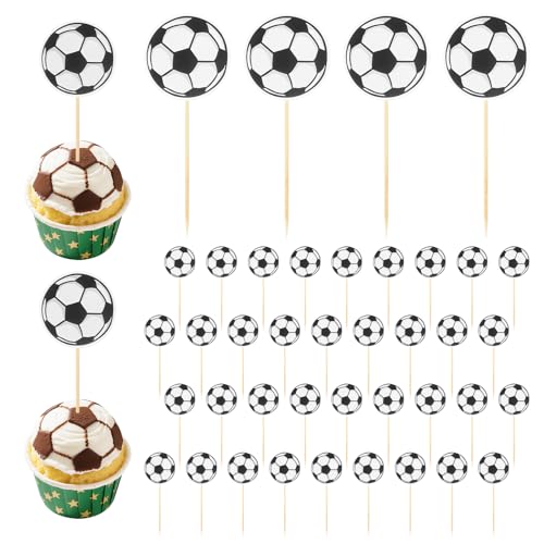 Larrel 40 Stück Cupcake Tortendeko Fussball, Kuchen Deko Fußball Toppers Muffin Deko für Kinder Geburtstag Party, Babyparty, Kuchendekoration, Fußball Mottoparty Larrel 40 Stück Cupcake Tortendeko Fussball, Kuchen Deko Fußball Toppers Muffin Deko für Kinder Geburtstag Party, Babyparty, Kuchendekoration, Fußball Mottoparty von Larrel