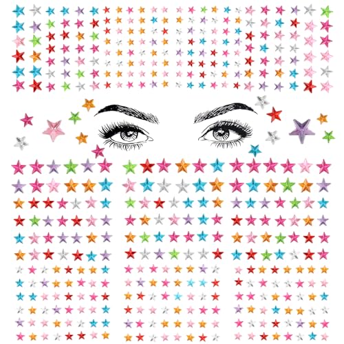 Larrel 440 Stück 5 Blätter Glitzersteine Selbstklebend, Strasssteine Bunte Gesicht Klebe Aufkleber Stern Edelsteinaufkleber Acryl Strasssteine Make up Aufkleber für Party Augen Handwerke DIY Deko Larrel 440 Stück 5 Blätter Glitzersteine Selbstklebend, Strasssteine Bunte Gesicht Klebe Aufkleber Stern Edelsteinaufkleber Acryl Strasssteine Make up Aufkleber für Party Augen Handwerke DIY Deko von Larrel