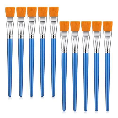 Larrel 8 Stück Flache Pinsel, Breite Pinsel Set Acrylmalerei Pinsel Bastelzubehör Flache Ausbesserungspinsel Kleine Künstlerpinsel Set Aquarellpinsel für Aquarell Öl Details und Kunstmalerei von Larrel