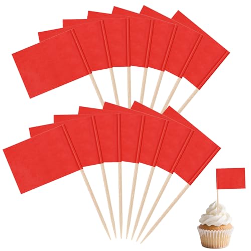 Rote Blanko-Zahnstocher-Flaggen, 100 Stück, Mini-Flaggen, Cupcake-Topper, dekorative Zahnstocher, Party-Lebensmittel-Etiketten, Golfflaggen-Sticks für Vorspeisen, Buffet, Obst, Party-Dekoration Rote Blanko-Zahnstocher-Flaggen, 100 Stück, Mini-Flaggen, Cupcake-Topper, dekorative Zahnstocher, Party-Lebensmittel-Etiketten, Golfflaggen-Sticks für Vorspeisen, Buffet, Obst, Party-Dekoration von Larrel