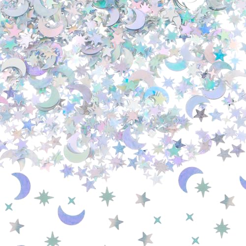 Stern-Mond-Konfetti, holografische Glitzer-Pailletten zum Basteln, fertiges Konfetti, Schulanfang, Stern-Pailletten, Galaxie, schillernde Tischfolie, Mond, Sterne für Hochzeit, Festival, Party Stern-Mond-Konfetti, holografische Glitzer-Pailletten zum Basteln, fertiges Konfetti, Schulanfang, Stern-Pailletten, Galaxie, schillernde Tischfolie, Mond, Sterne für Hochzeit, Festival, Party von Larrel