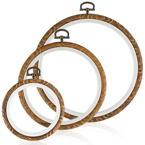 Stickrahmen, Kreuzstich-Ring, runder Holzimitat, 3 Größen, Handstickerei-Sets für Stickerei, Kreuzstich, Ornament und Kunsthandwerk Nähen (9,9 cm, 14,9 cm, 14,9 cm, 17,9 cm, 17,9 cm) von Larrel