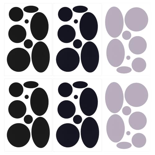 Stoffflicken, selbstklebend, praktisch, vorgeschnitten, wasserdicht, Nylon-Flicken für Kleidung, Regen, Schnee, Ausrüstung, Zelt, Mantel, Taschen, 48 Stück (Marineblau, Schwarz, Grau) von Larrel