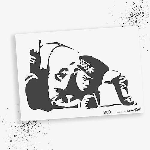 LaserCad Schablonen BANKSY Streetart (B068, Snorting Copper, DIN A3) Stencil für Graffiti, Airbrush, Kunst, Deko, zum Malen von LaserCad