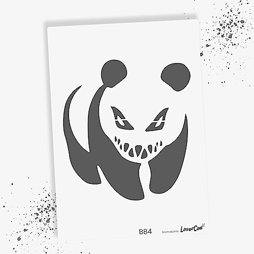 LaserCad Schablonen BANKSY Streetart (B084, WWF Panda, DIN A3) Stencil für Graffiti, Airbrush, Kunst, Deko, zum Malen von LaserCad