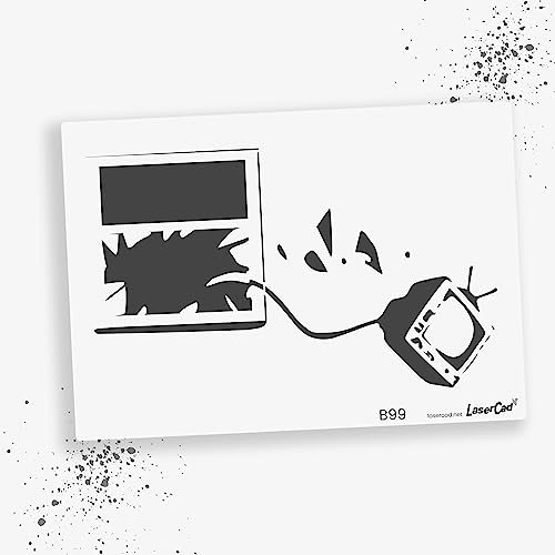 LaserCad Schablonen BANKSY Streetart (B099, Broken Window, DIN A2) Stencil für Graffiti, Airbrush, Kunst, Deko, zum Malen von LaserCad