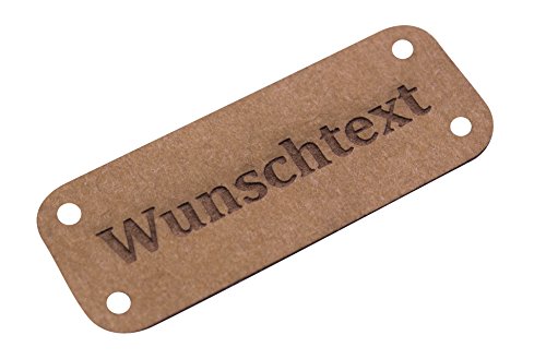 SnapPap Labels zum Einnähen mit Wunschgravur I Aufnäher Patches lederoptik I 100% vegane Etiketten personalisiert 50 x 20mm ab 10 Stück I individuell konfigurierbar von Laserbox