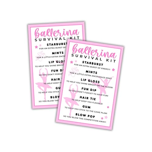 Ballerina-Survival-Karten, 30 Stück, 10,2 x 15,2 cm, Listenetiketten, Notfall-Tanz-Cheer-Squad, Willkommensrückseite, Reisen, Mädchen, Team-Ausdrucke für Trainer, Lehrer, Goodie Bag Ballerina-Survival-Karten, 30 Stück, 10,2 x 15,2 cm, Listenetiketten, Notfall-Tanz-Cheer-Squad, Willkommensrückseite, Reisen, Mädchen, Team-Ausdrucke für Trainer, Lehrer, Goodie Bag von Lashicorn