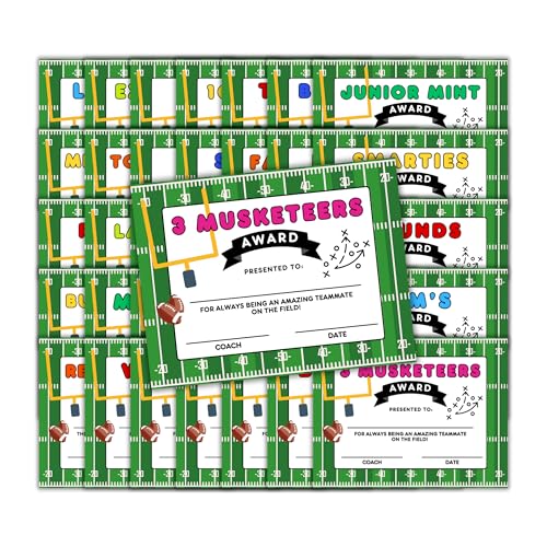 Candy Bar Awards Fußballteam 35 Stück, 21,6 x 27,9 cm, jedes einzigartige, lustige Superlative-Erfolgs-Zertifikat für Jugendsport, Ende der Saison Candy Bar Awards Fußballteam 35 Stück, 21,6 x 27,9 cm, jedes einzigartige, lustige Superlative-Erfolgs-Zertifikat für Jugendsport, Ende der Saison von Lashicorn