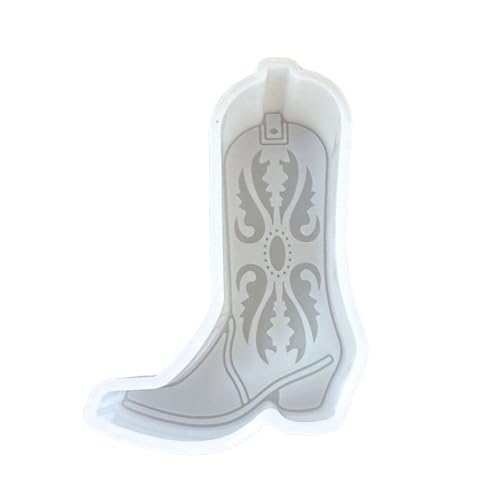Cowboy-Stiefel mit Stickerei Detail Freshie Silikonform Einfarbig für Duft-Aroma-Perlen, Auto-Kerze, Seife, ofenfest, hitzebeständig bis 200 °C, 10,2 x 6,3 x 2,5 cm von Lashicorn