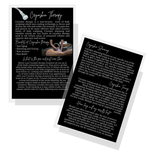 Cryoskin Therapie-Infokarten, 30 Stück, 10,2 x 15,2 cm, Postkartengröße, Cryoskin Slimming | Cryoskin Toning | Black Card Design Cryoskin Therapie-Infokarten, 30 Stück, 10,2 x 15,2 cm, Postkartengröße, Cryoskin Slimming | Cryoskin Toning | Black Card Design von Lashicorn