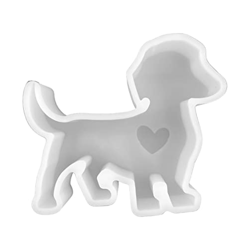 Dackel Weiner Hund Herz Freshie Silikonform für duftende Aromaperlen 8.4 cm hochx9.9 cm breitx2 cm tief, Harz, Autokerze, Seife, ofenfest, hitzebeständig bis 200 °C von Lashicorn