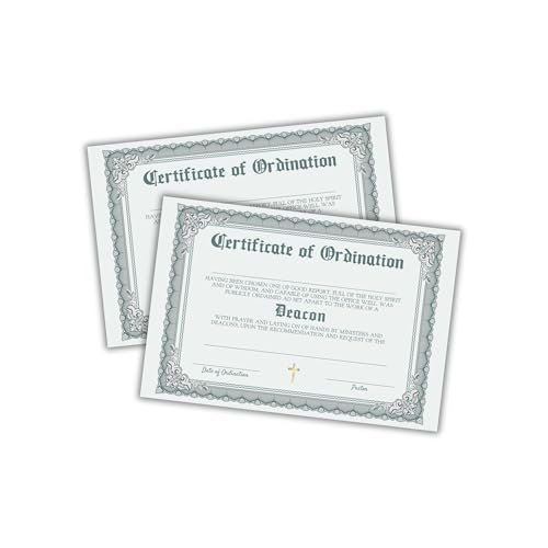 Deacon Certificate of Ordination 30 Stück Kartonpapier 15,2 x 22,9 cm New Church Membership Award Green Clery Anerkennung Lizenz Ehre Offiziell zum Einrahmen Deacon Certificate of Ordination 30 Stück Kartonpapier 15,2 x 22,9 cm New Church Membership Award Green Clery Anerkennung Lizenz Ehre Offiziell zum Einrahmen von Lashicorn