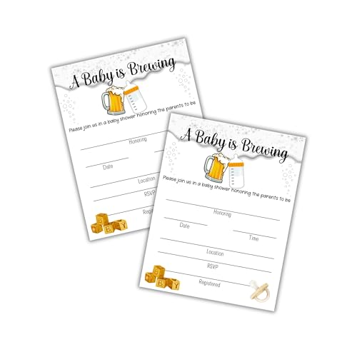 Einladungskarten mit Aufschrift "Baby Is Brewing Beer Shower", 10,8 x 14 cm, für Brauerei, Brunch-Banner, Tassen, Dosenkühler, 30 Stück Einladungskarten mit Aufschrift "Baby Is Brewing Beer Shower", 10,8 x 14 cm, für Brauerei, Brunch-Banner, Tassen, Dosenkühler, 30 Stück von Lashicorn